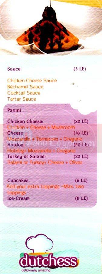 Dutchess menu Egypt